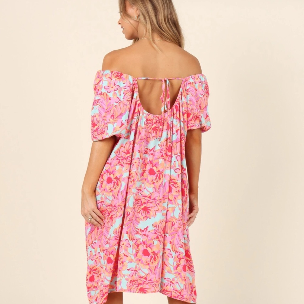 Petal & Pup Leyden Dress Size 8 NWT! Floral off the shoulder flowy mini dress - Picture 1 of 16